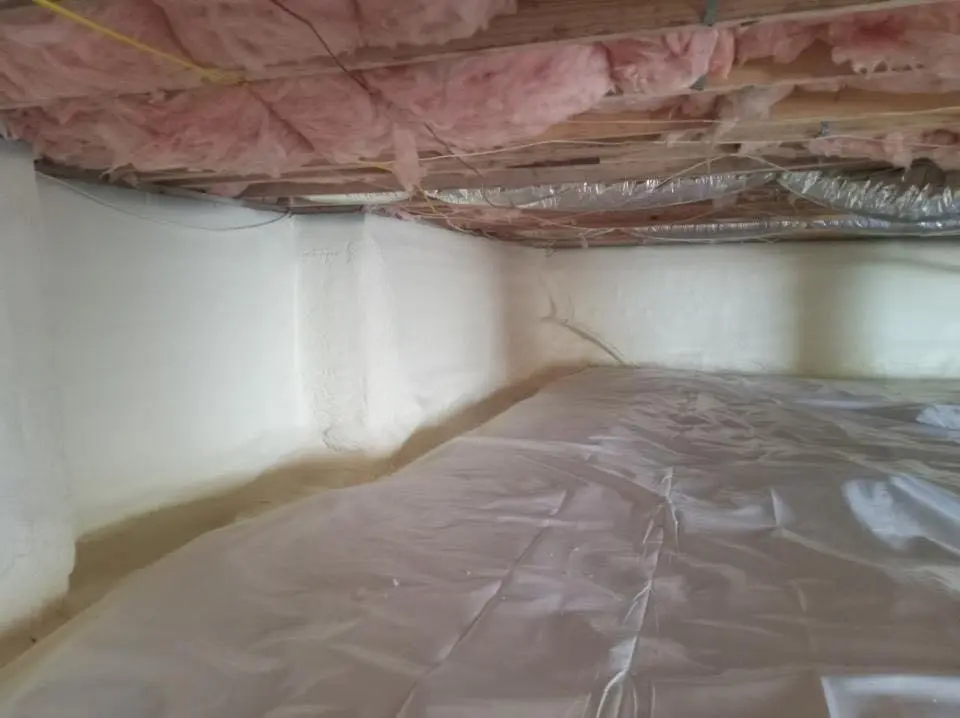 Crawl space encapsulation with closed-cell spray foam for Roof Waterproofing in Thomson